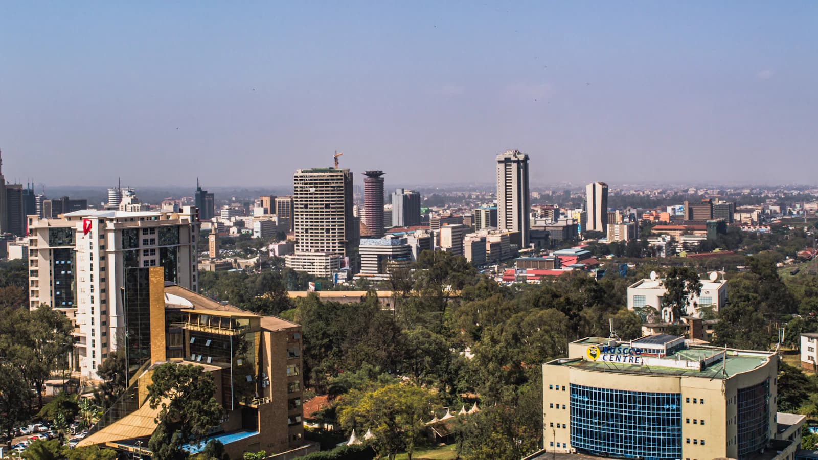 The Nairobi skyline on a clear day